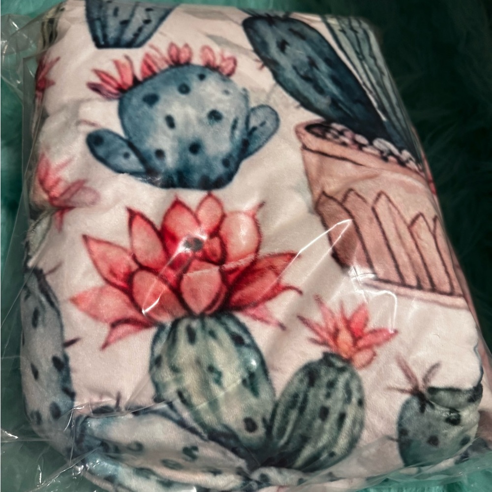 Cactus and Succulent Print Blanket